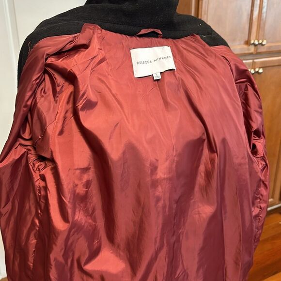 REBECCA MINKOFF OFFICER’S COAT WOOL BLEND ADMIRAL GOLD BUTTONS LINED $598 EUC S - Picture 14 of 17